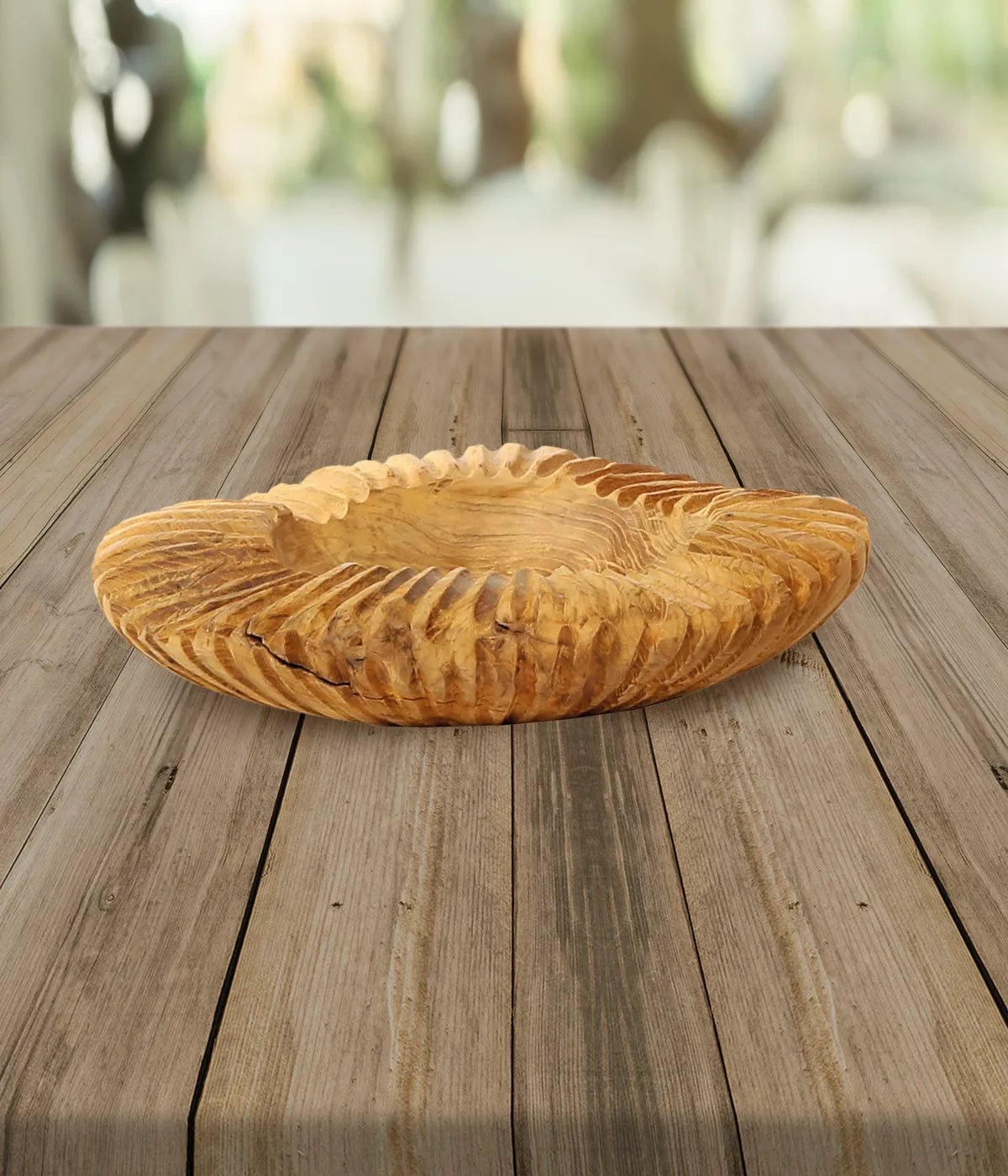 Schale aus massivem Teak Holz